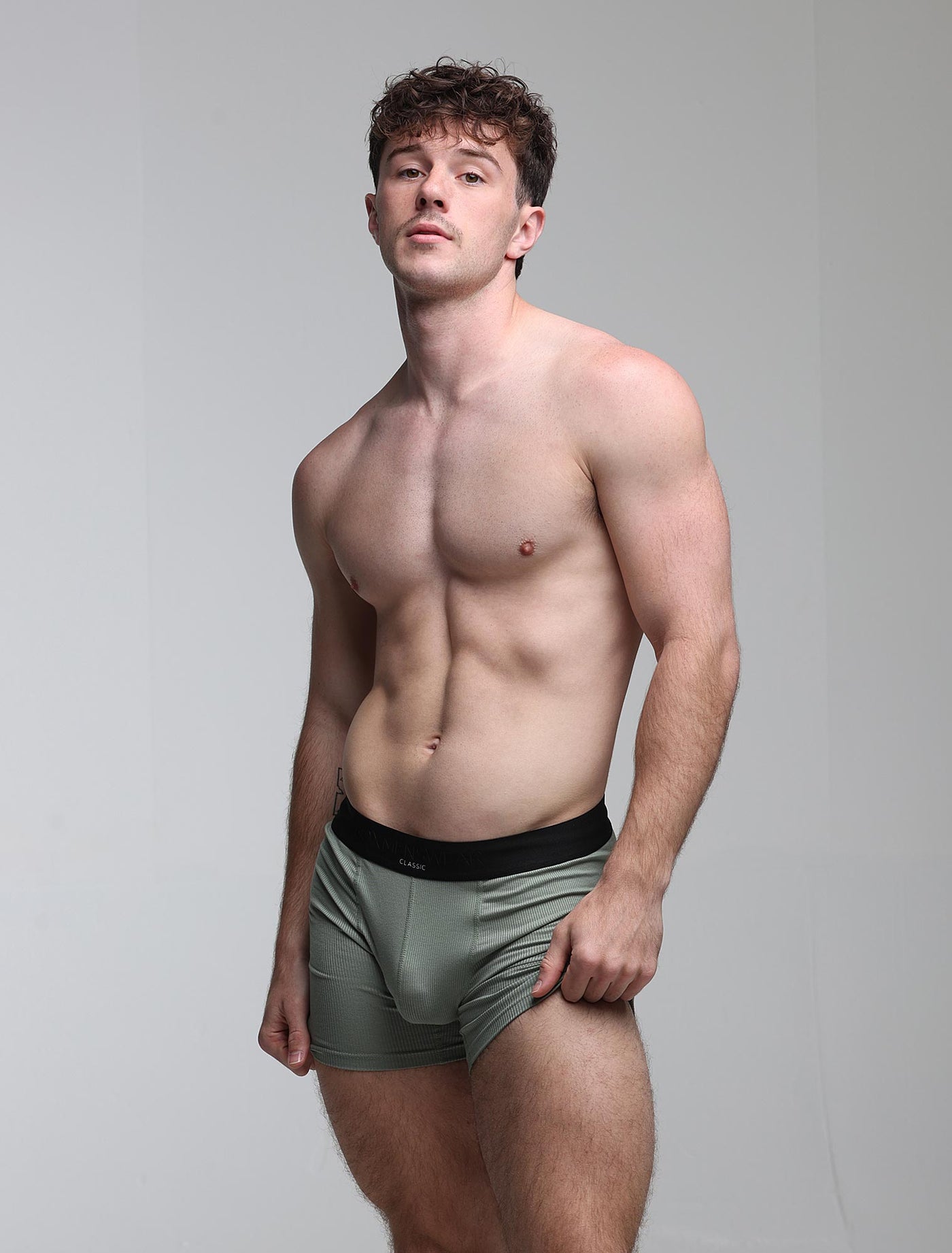Mens Classic Ribbed Boxers - Green