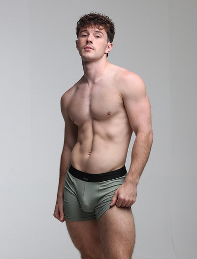 Mens Classic Ribbed Boxers - Green