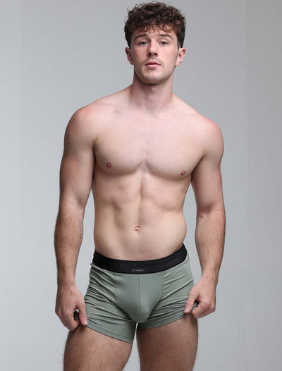Mens Classic Ribbed Boxers - Green
