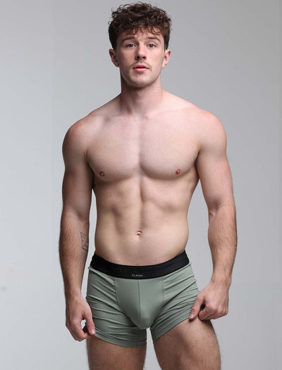 Mens Classic Ribbed Boxers - Green