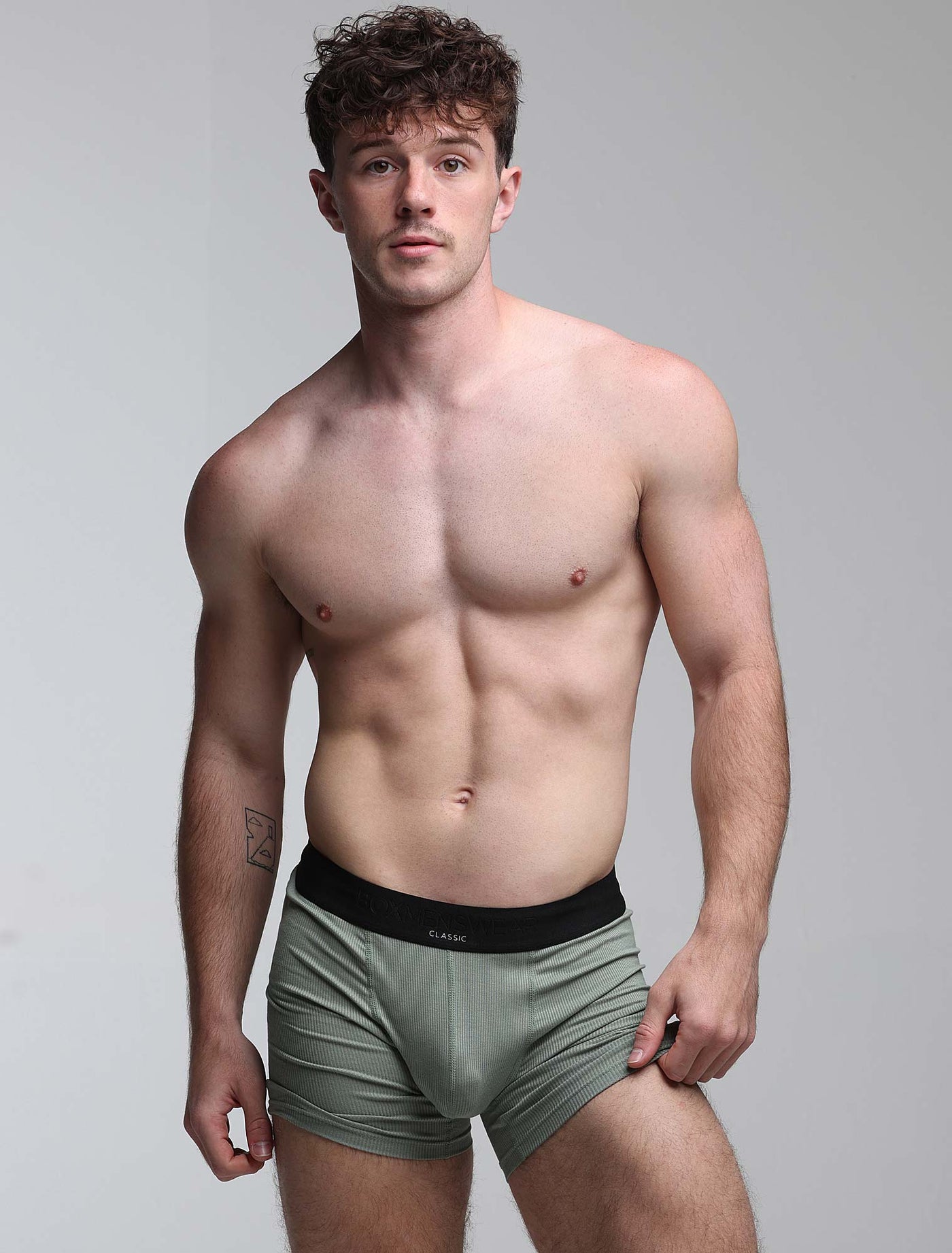 Mens Classic Ribbed Boxers - Green