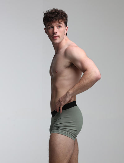 Mens Classic Ribbed Boxers - Green