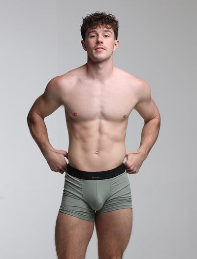 Mens Classic Ribbed Boxers - Green