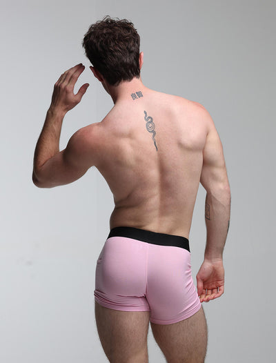 Mens Classic Ribbed Boxers - Pink