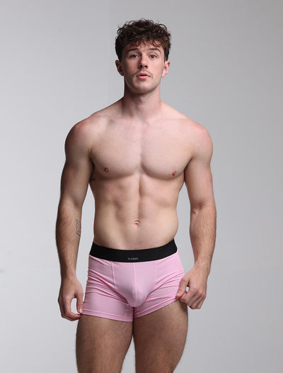 Mens Classic Ribbed Boxers - Pink