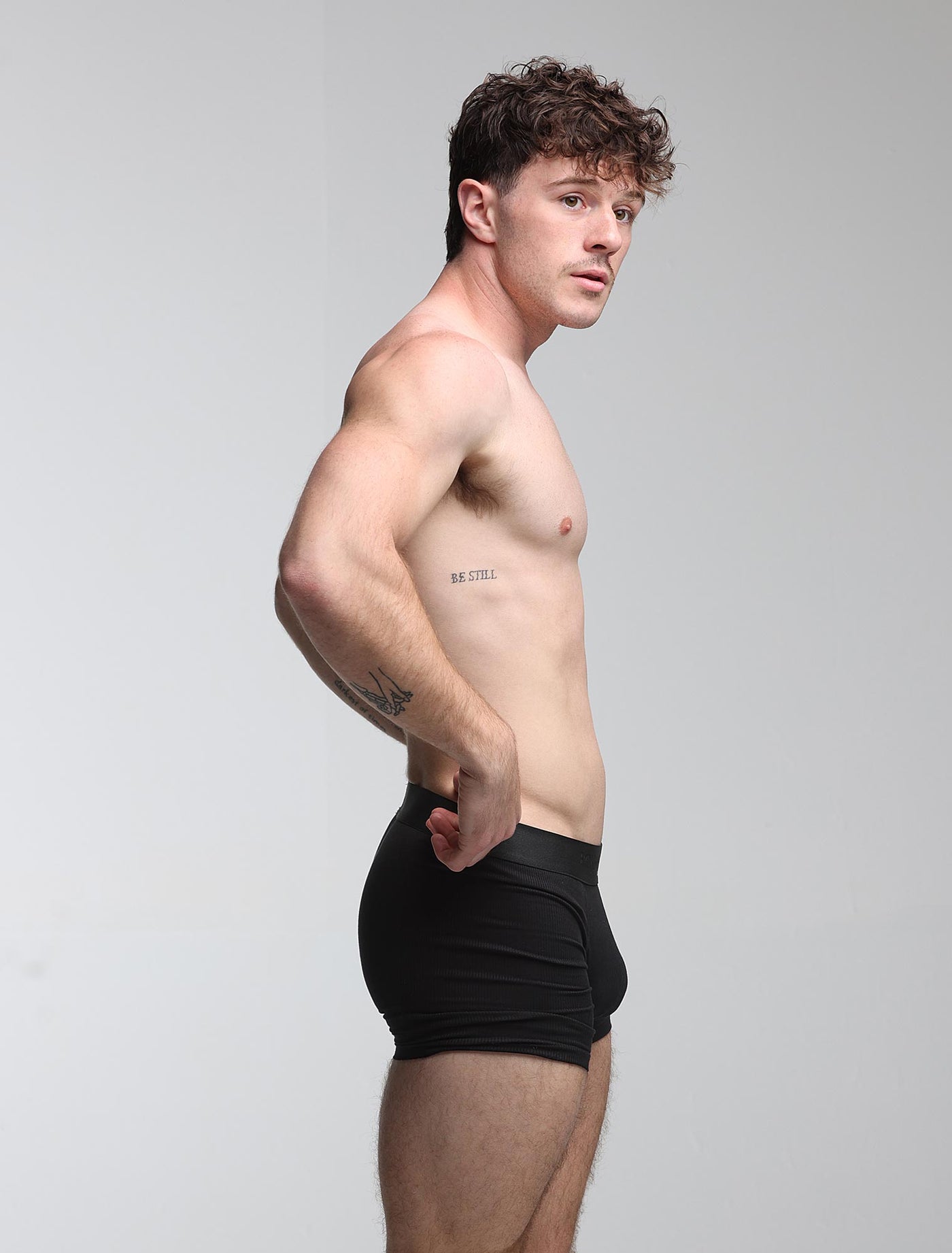 Mens Classic Ribbed Boxers - Black