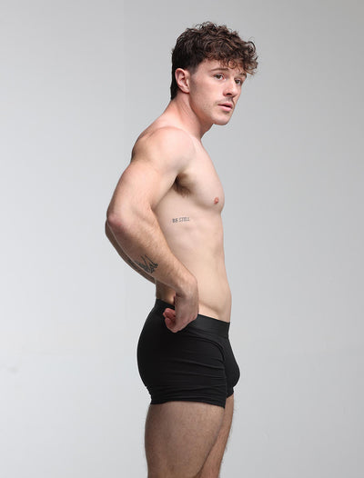 Mens Classic Ribbed Boxers - Black