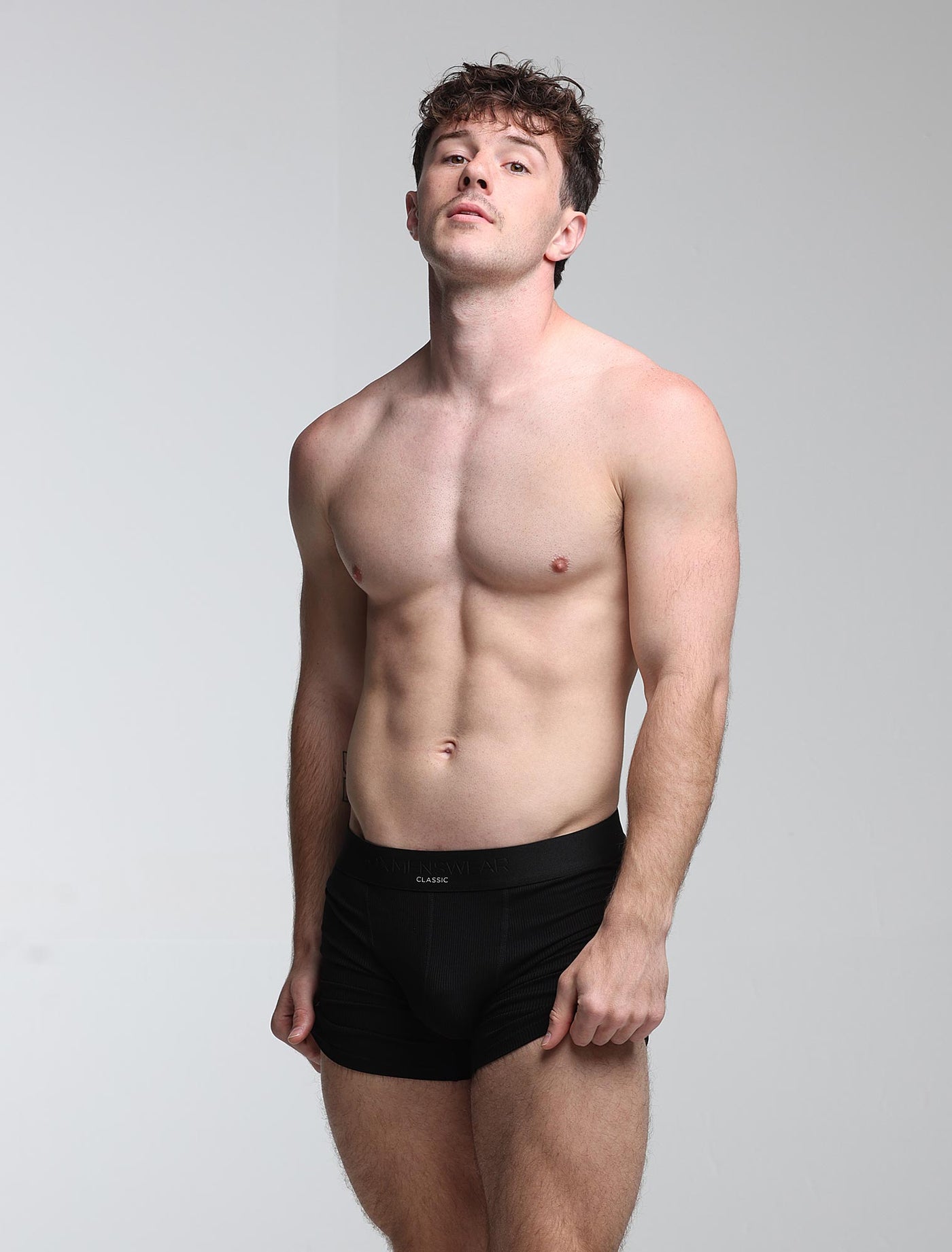 Mens Classic Ribbed Boxers - Black