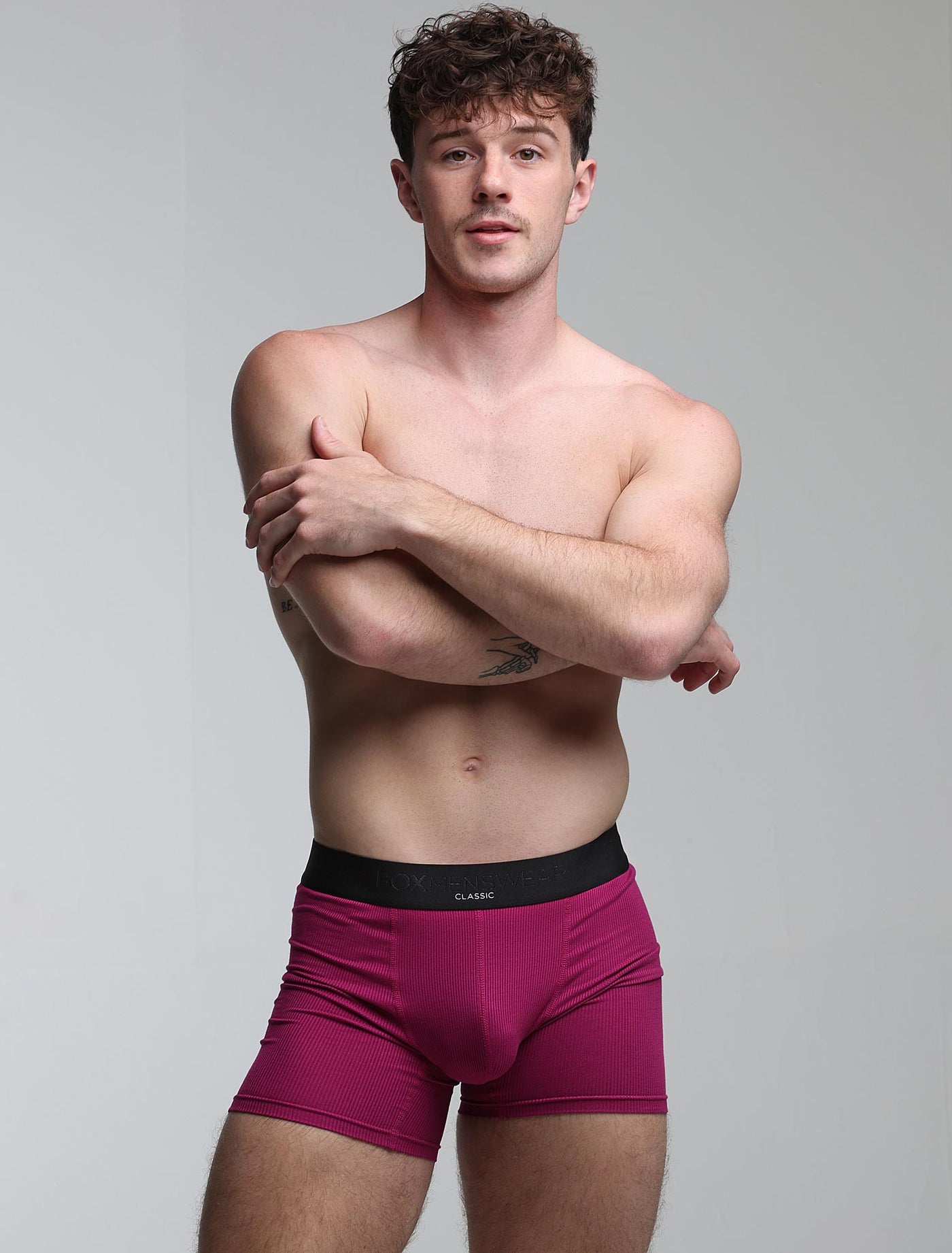 Mens Classic Ribbed Boxers - Cherry