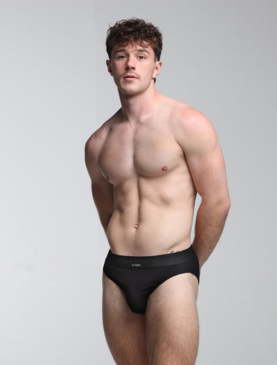 Mens Classic Ribbed Briefs - Black