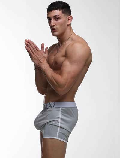 Mens Sports Loose Fit Boxers - Greyscale