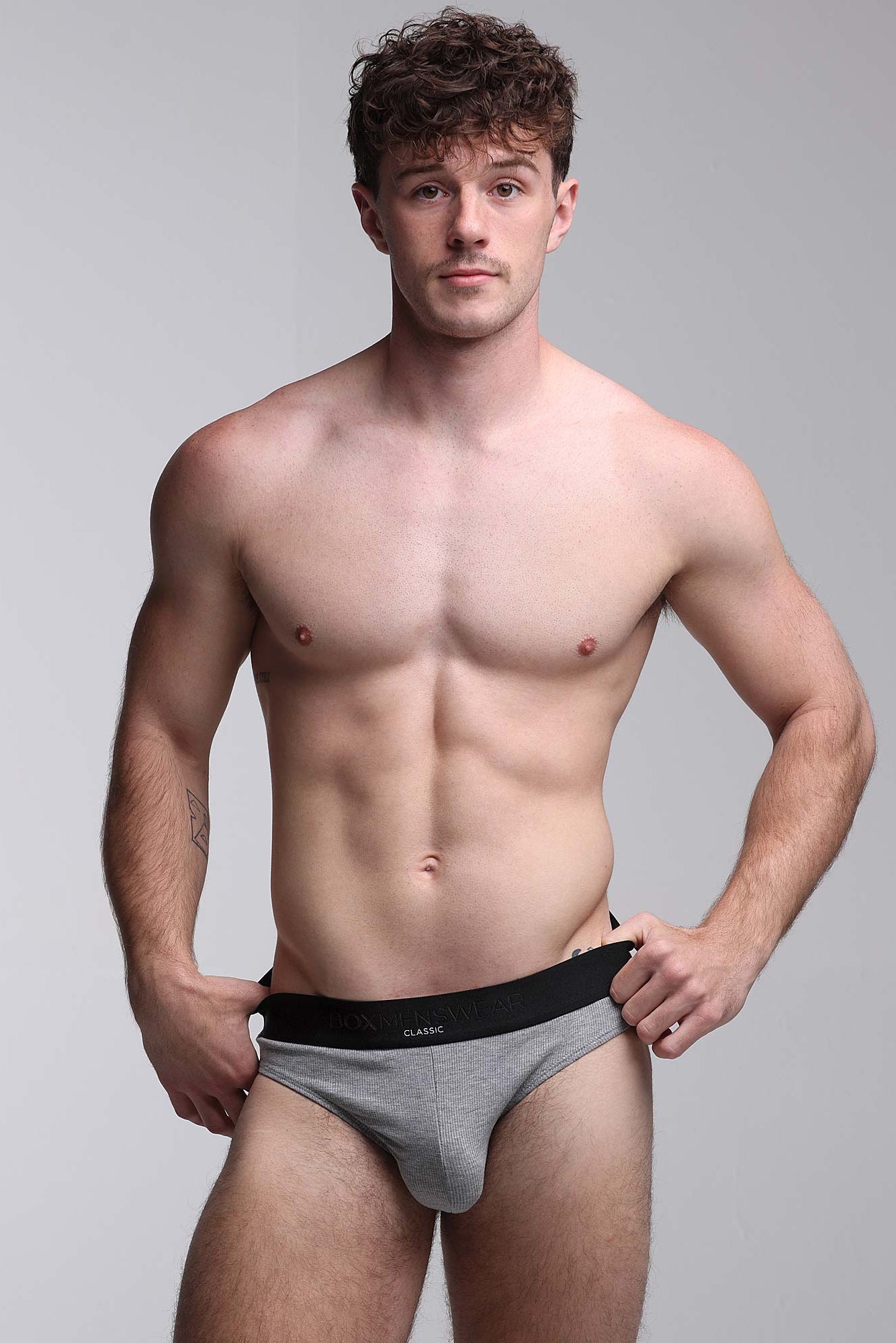 Mens Classic Ribbed Briefs - Grey - boxmenswear - {{variant_title}}