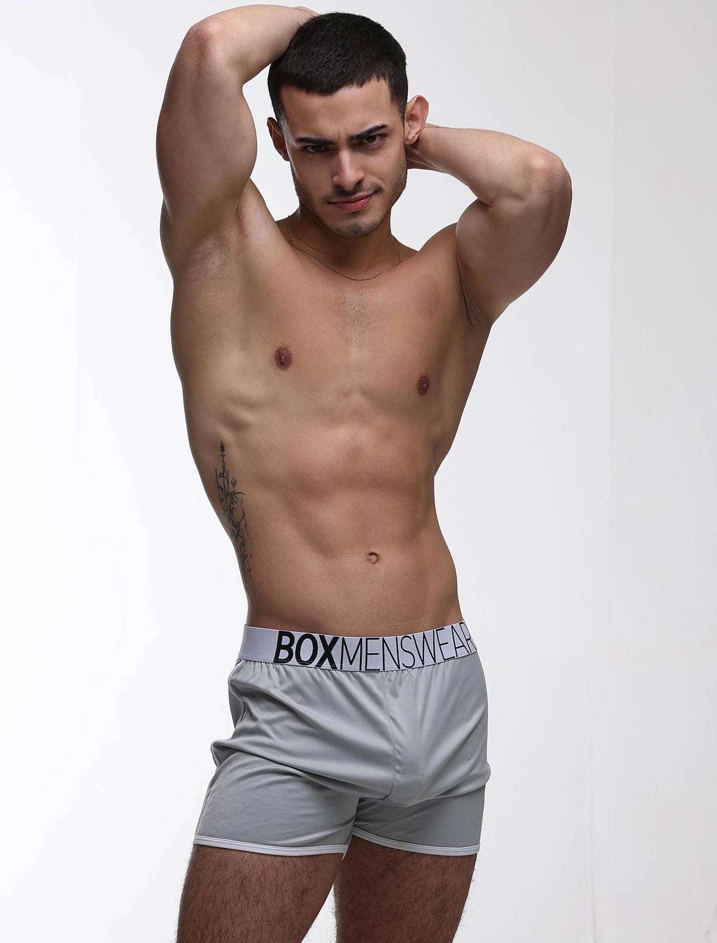 Mens Sports Loose Fit Boxers - Greyscale
