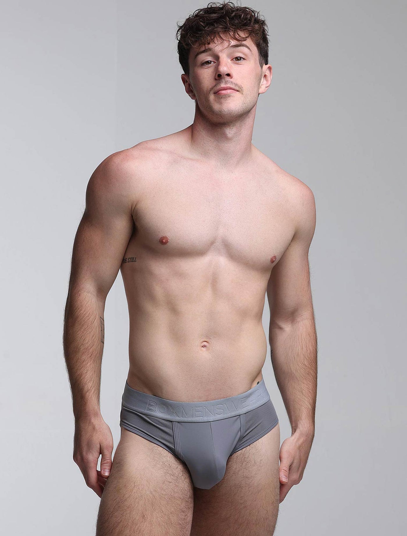 Mesh Panel Briefs - Regal Grey