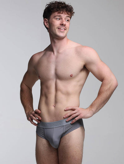 Mesh Panel Briefs - Regal Grey