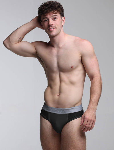 Mesh Panel Briefs - Midnight Milan