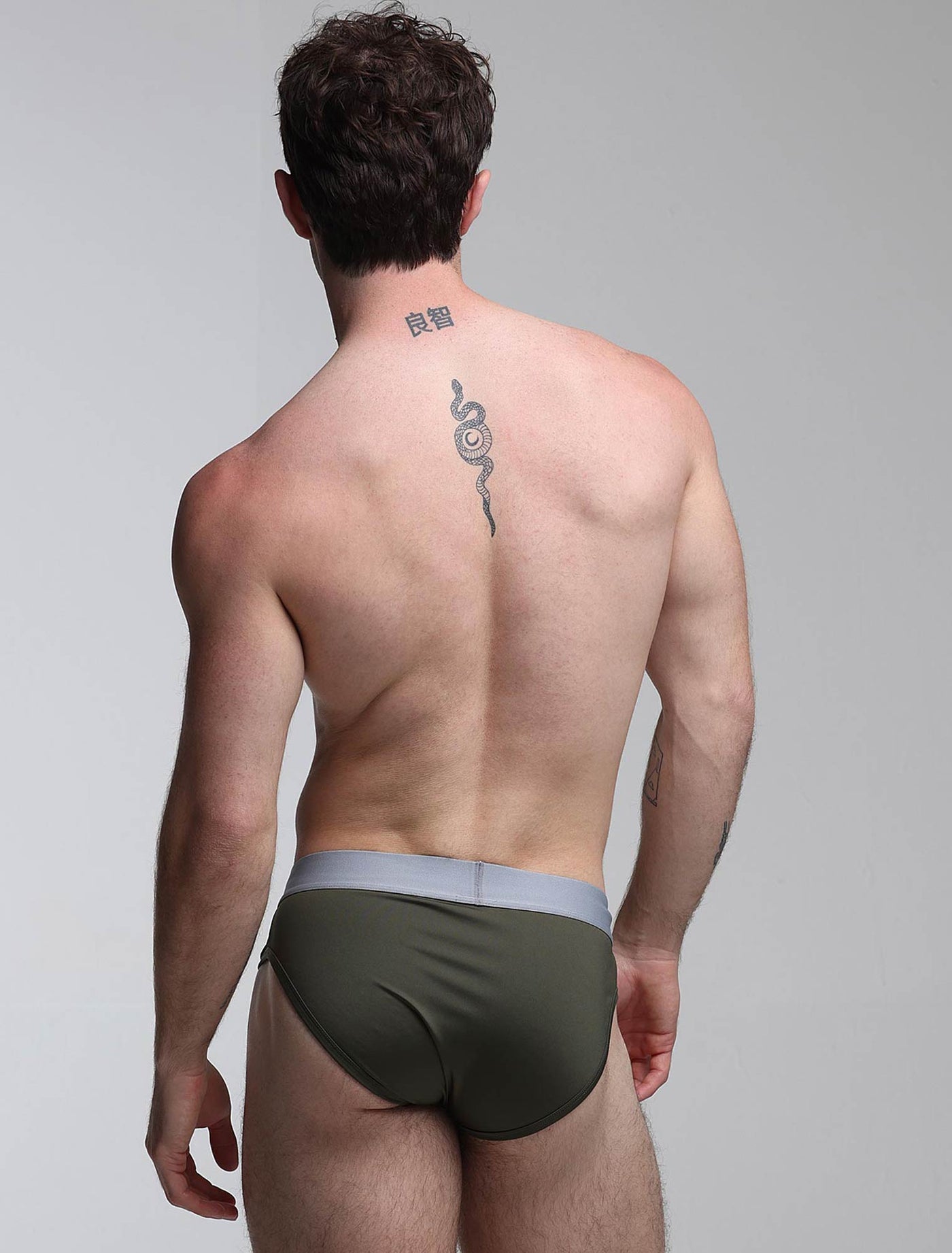 Mesh Panel Briefs - Château Green