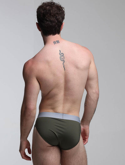 Mesh Panel Briefs - Château Green