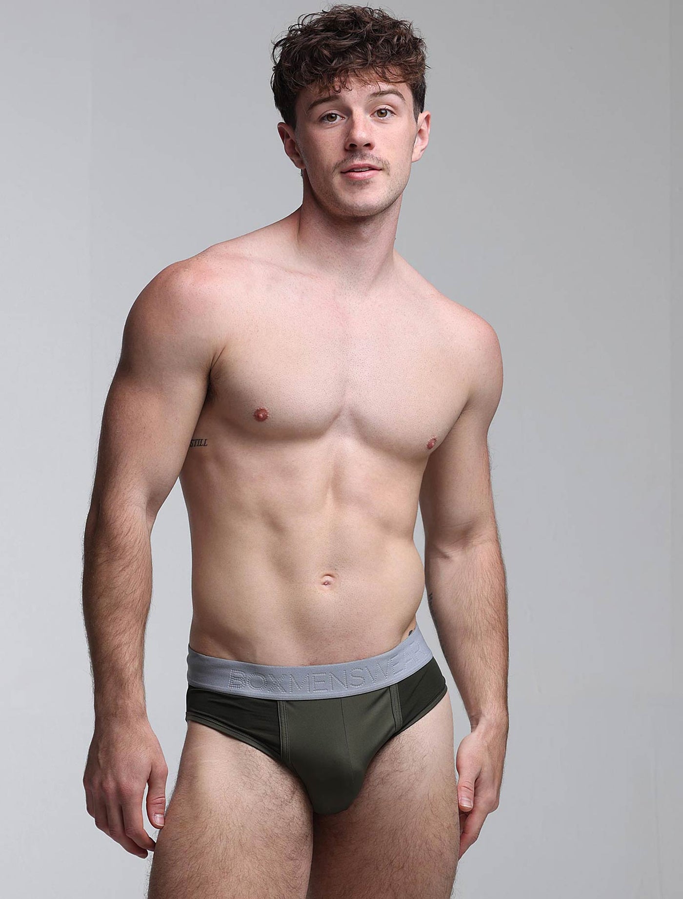 Mesh Panel Briefs - Château Green