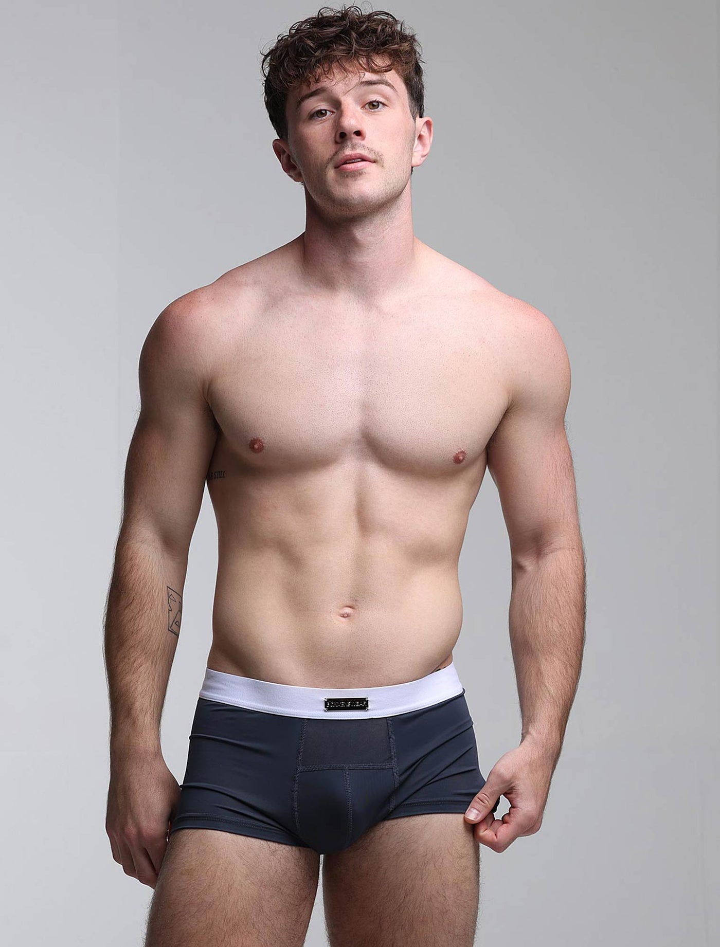 Mens Curved Mesh Boxers - Navy