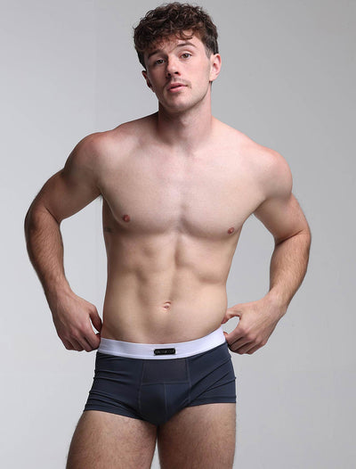 Mens Curved Mesh Boxers - Navy