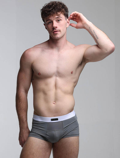Mens Curved Mesh Boxers - Grey