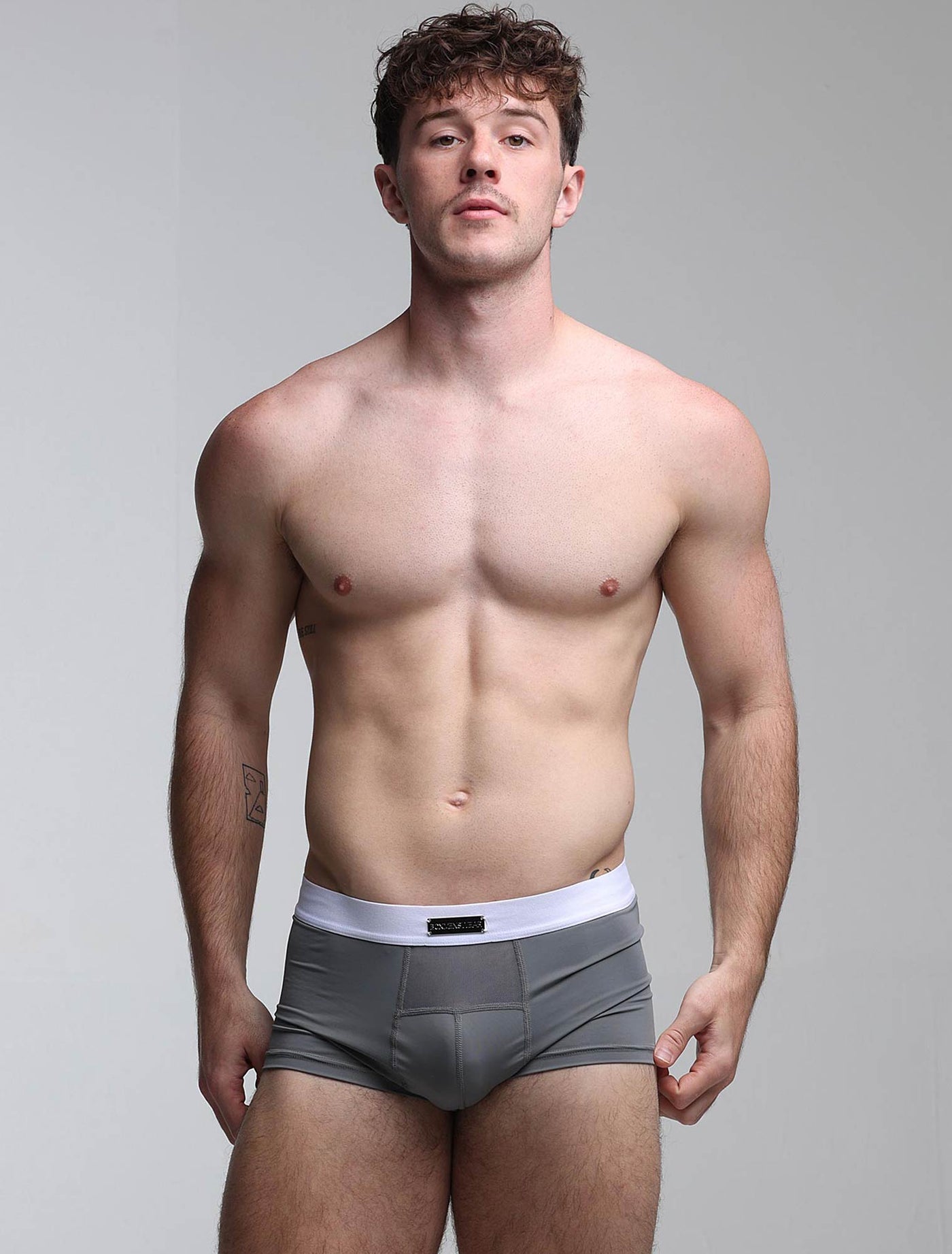 Mens Curved Mesh Boxers - Grey