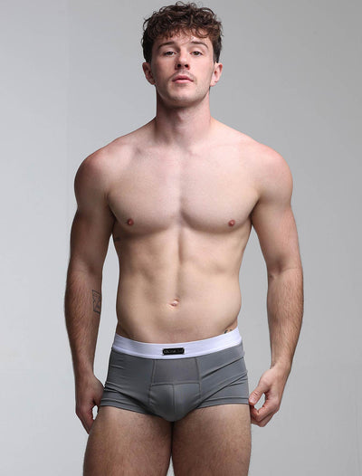 Mens Curved Mesh Boxers - Grey