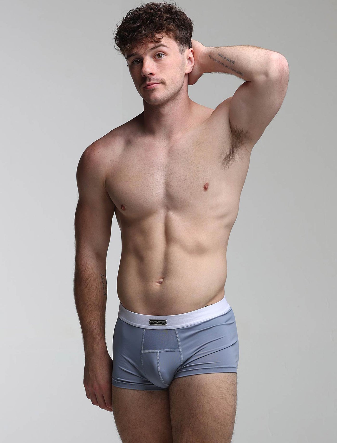 Mens Curved Mesh Boxers - Blue