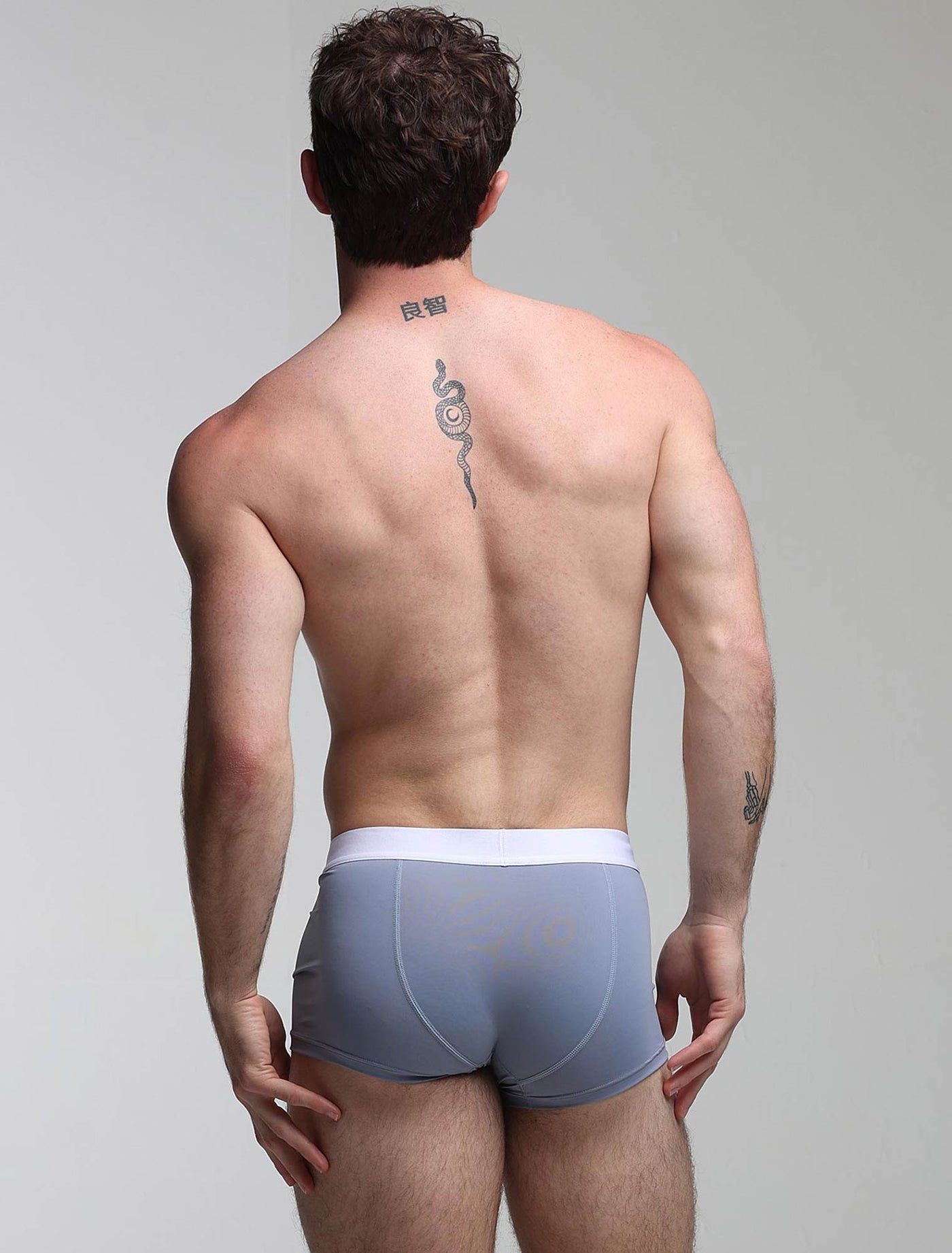 Mens Curved Mesh Boxers - Blue