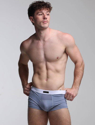 Mens Curved Mesh Boxers - Blue