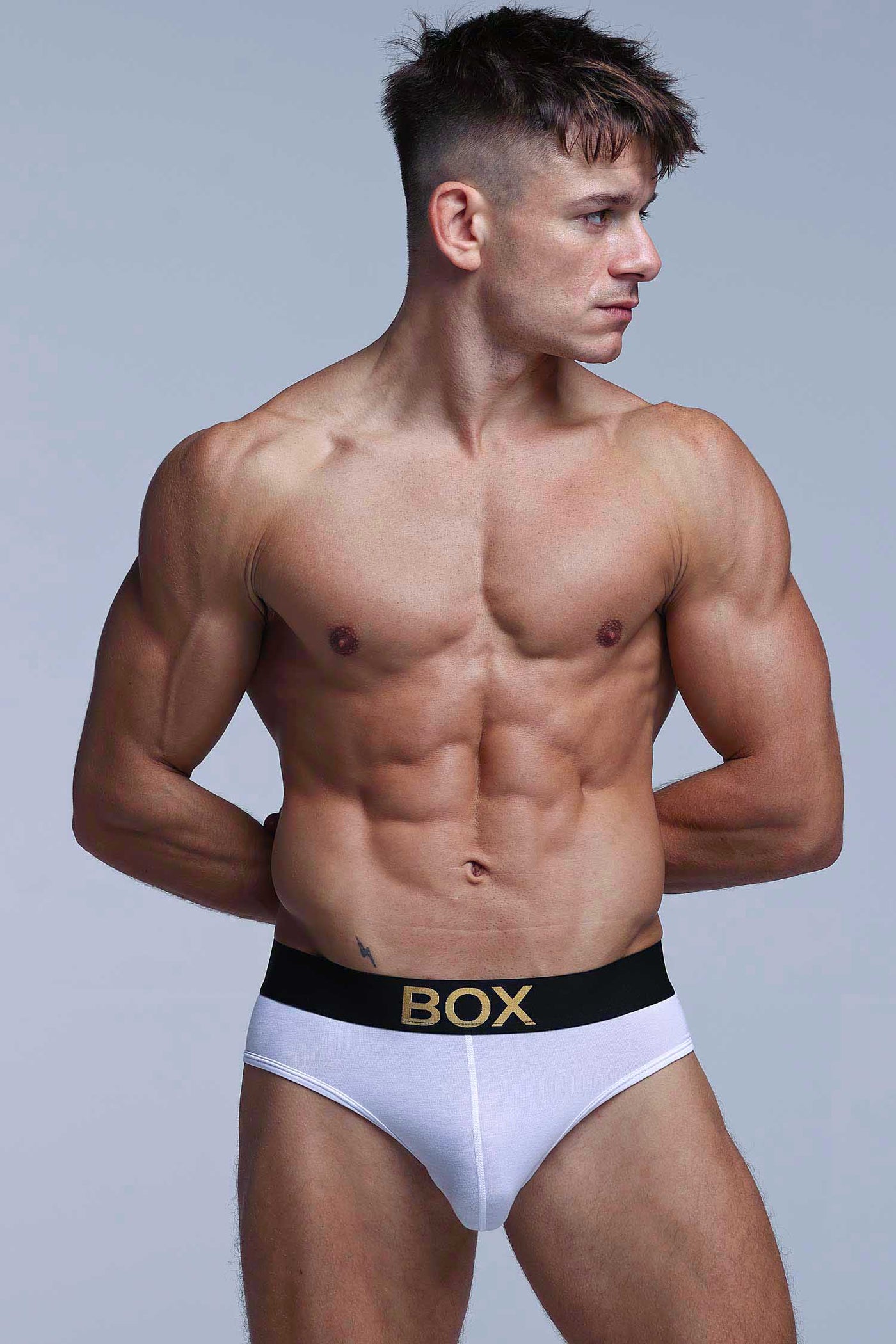 Metallic Modal Briefs - White & Gold