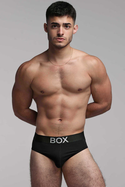 Metallic Modal Briefs - Black & Silver