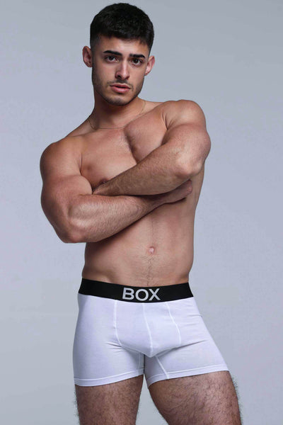 Metallic Modal Boxers - White & Silver