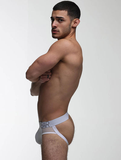 Totally Transparent Varsity Mesh Jockstrap - White