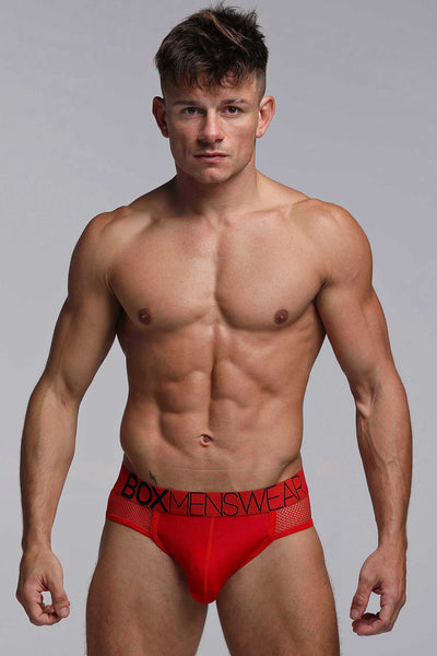Totally Transparent Varsity Mesh Jockstrap - Direct Red