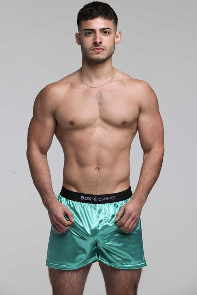Silk Decline Boxer Shorts - Glorious Green
