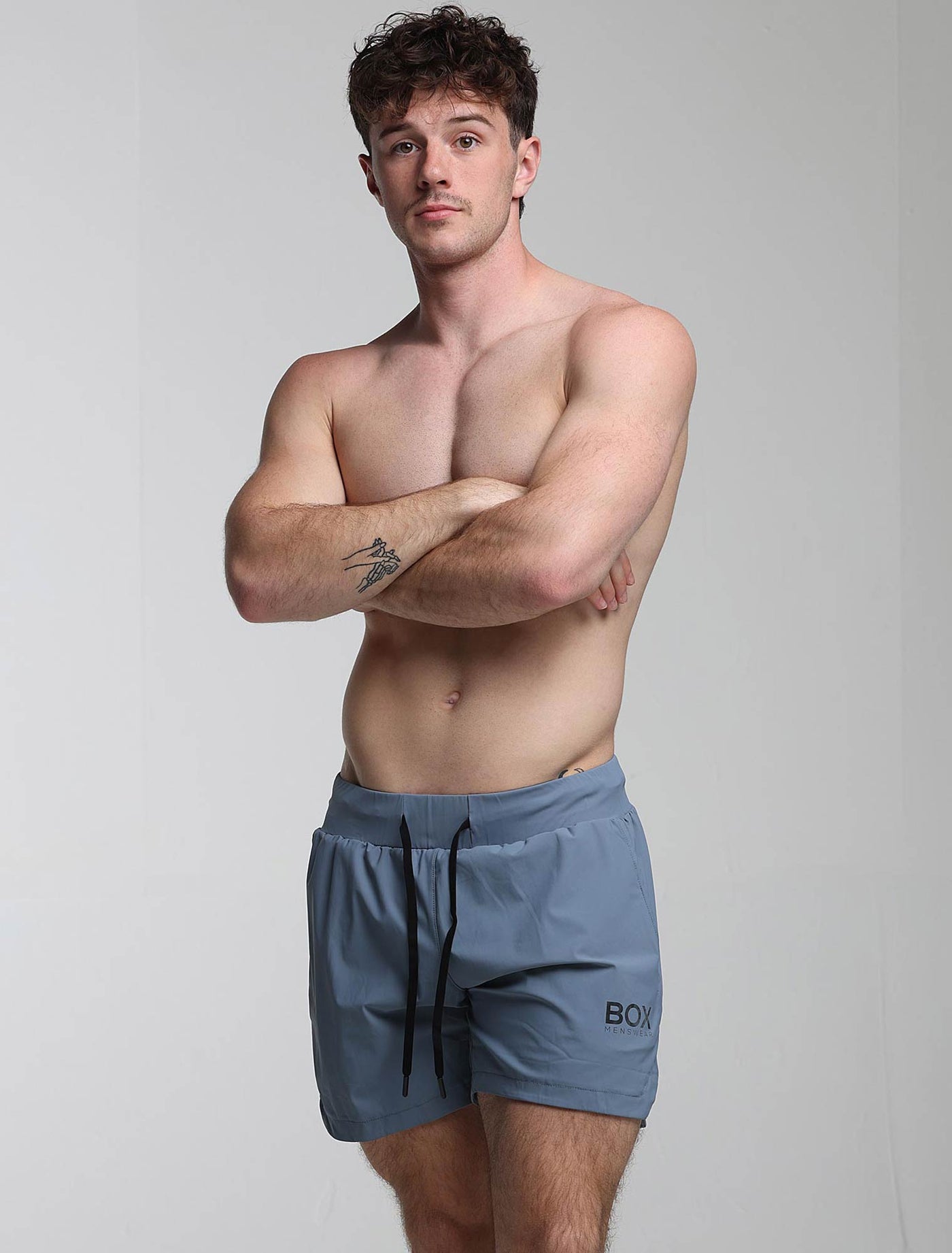 Mens Double Layer Sports Shorts - Charcoal