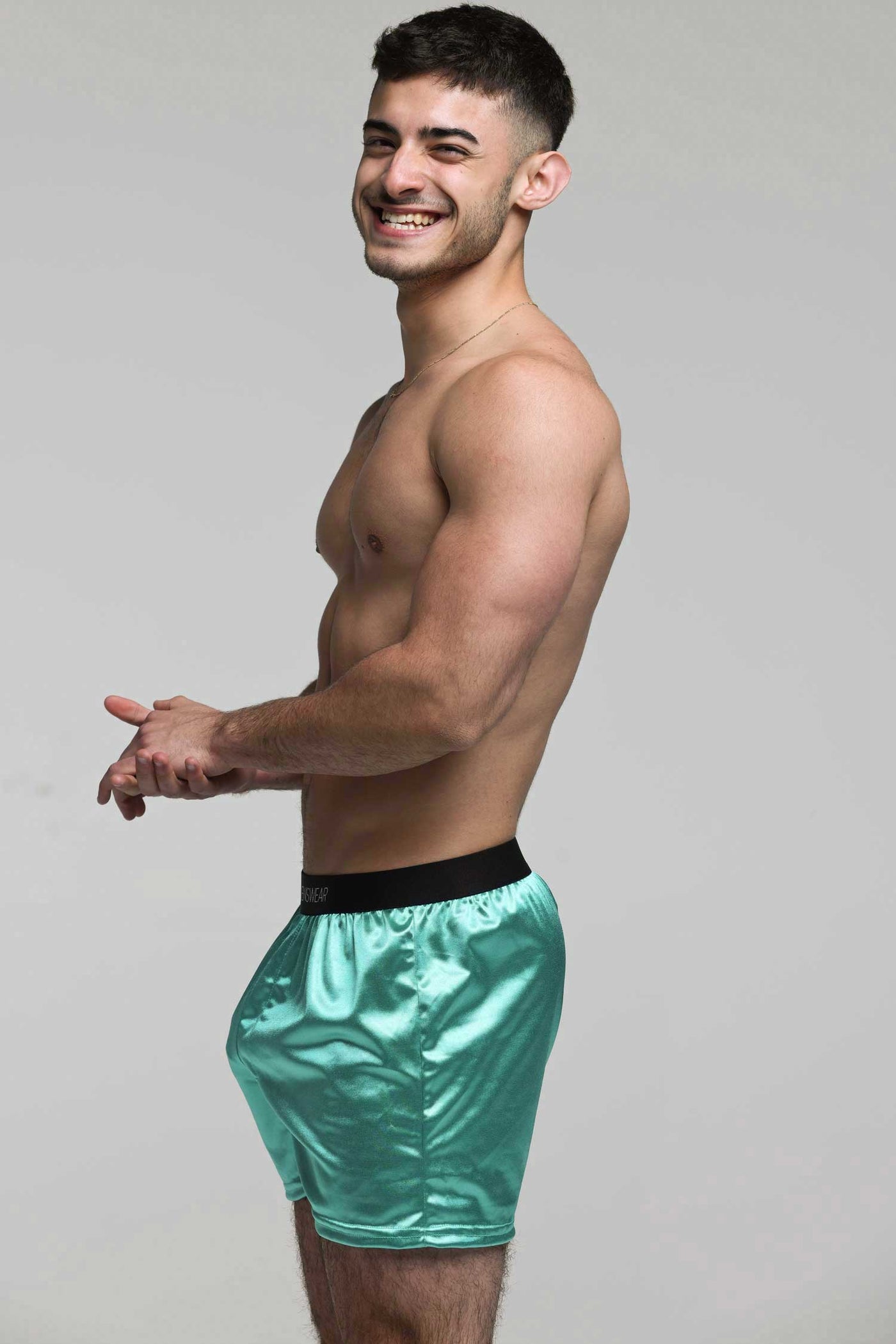 Silk Decline Boxer Shorts - Glorious Green