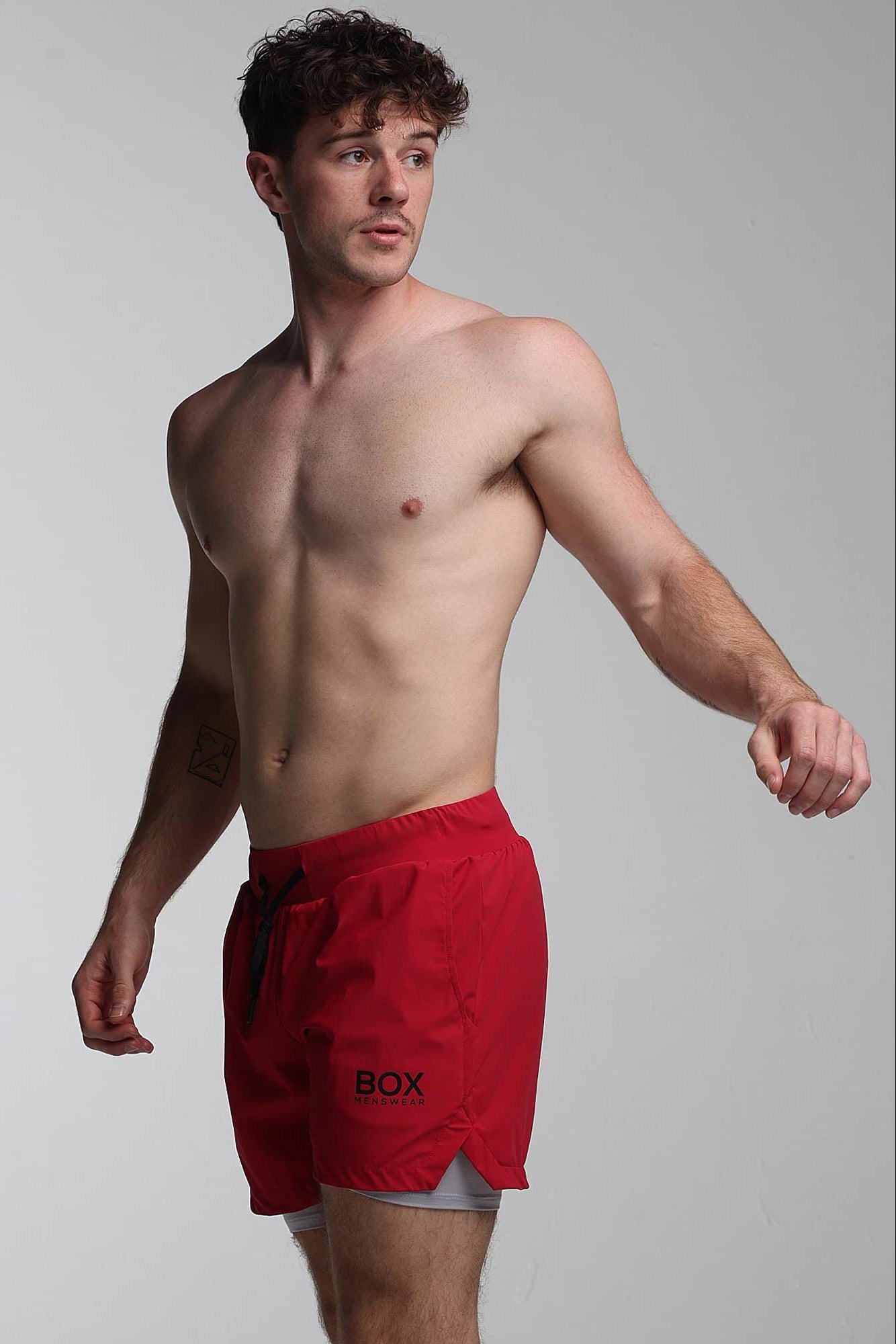Mens Double Layer Sports Shorts - Crimson - boxmenswear - {{variant_title}}