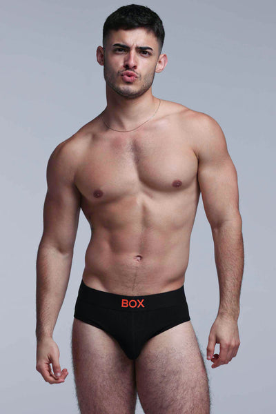 Colour Pop Briefs - Black & Orange
