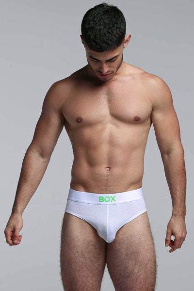 Colour Pop Briefs - White & Green