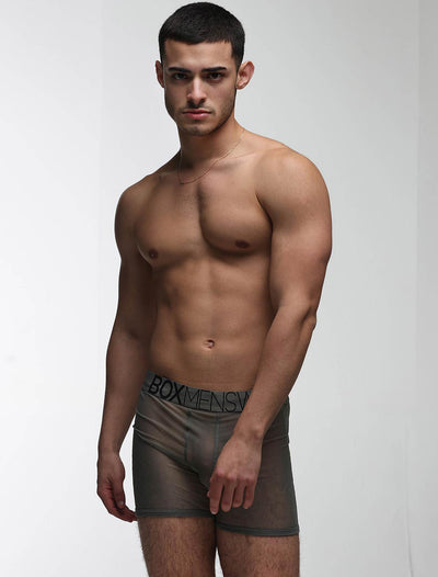 All Over Mesh Boxers - Grey Steel