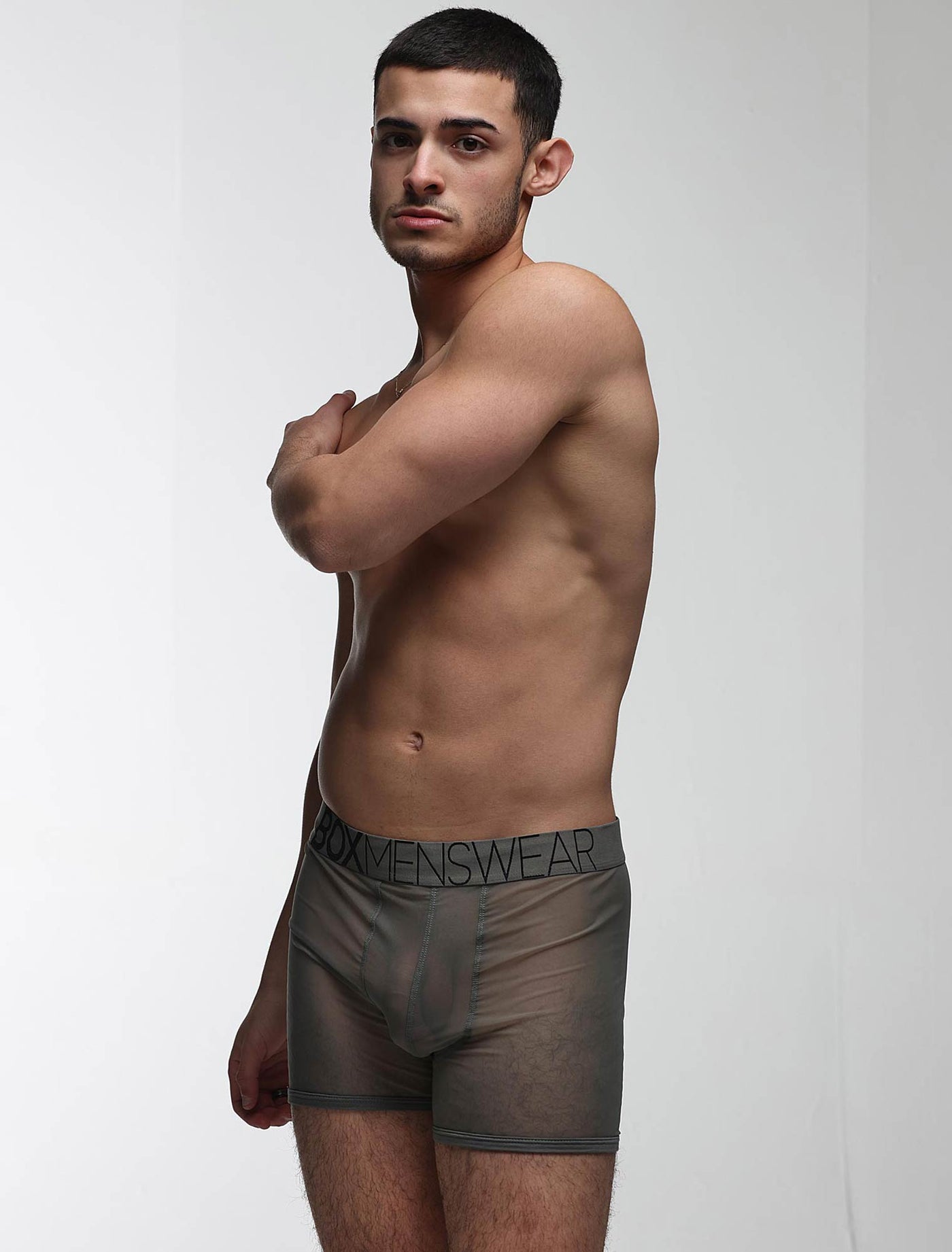 All Over Mesh Boxers - Grey Steel
