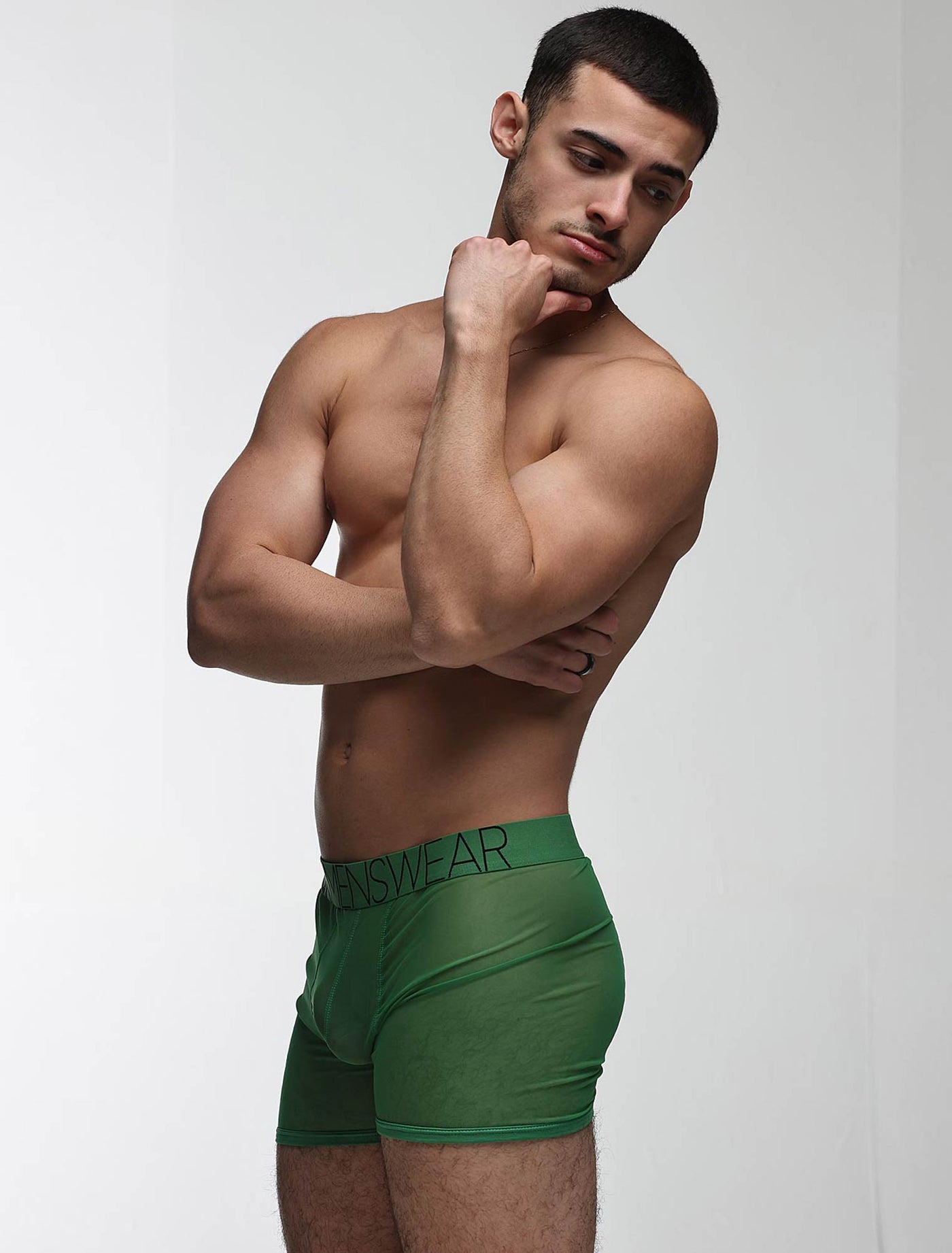 All Over Mesh Boxers - Pine Green