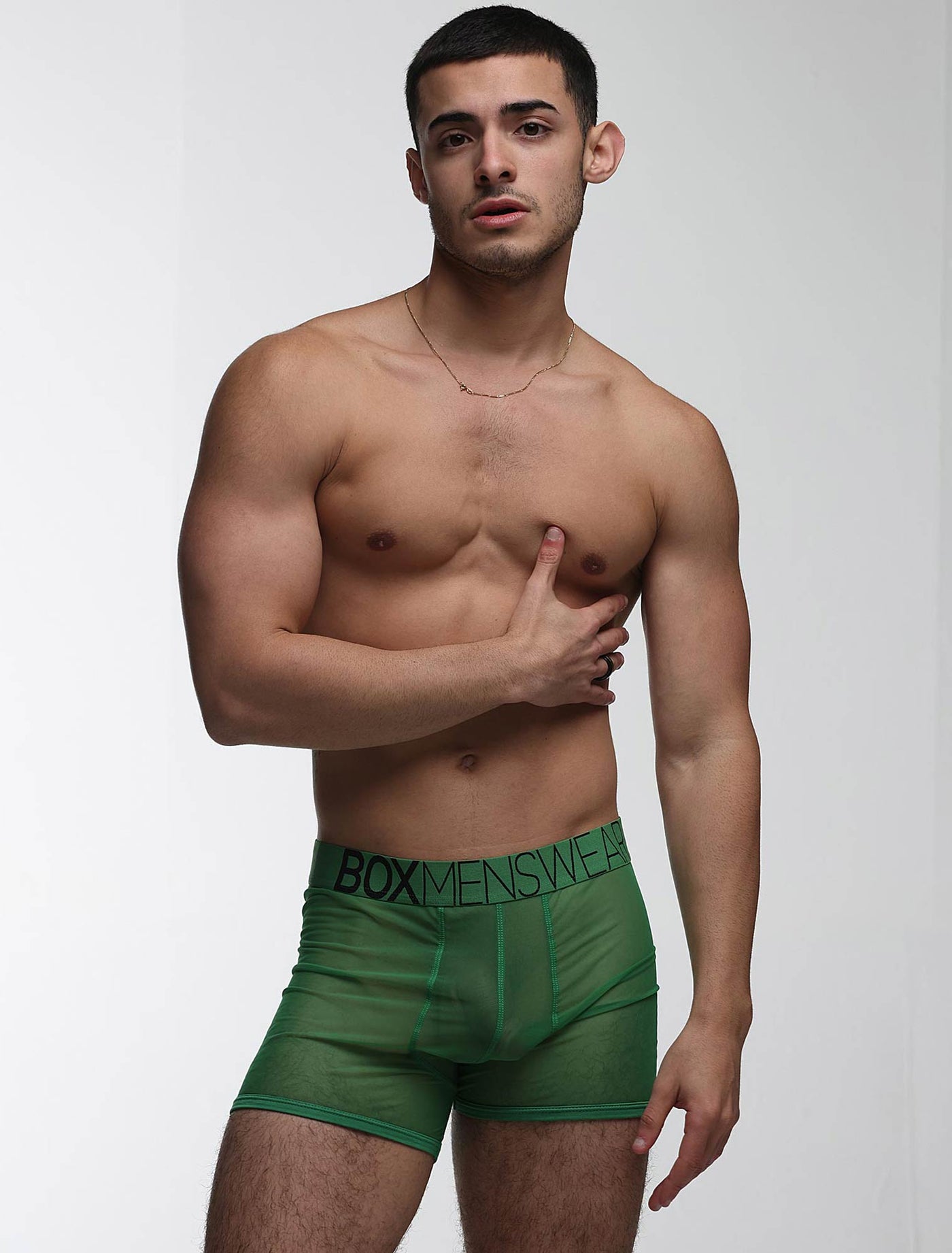 All Over Mesh Boxers - Pine Green