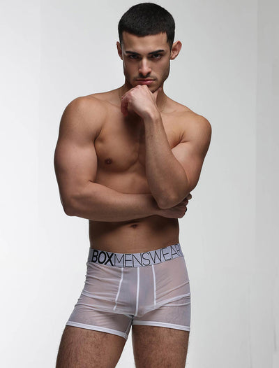 All Over Mesh Boxers - White