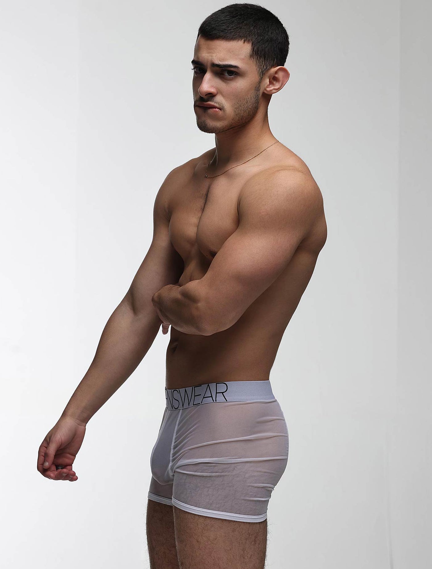 All Over Mesh Boxers - White