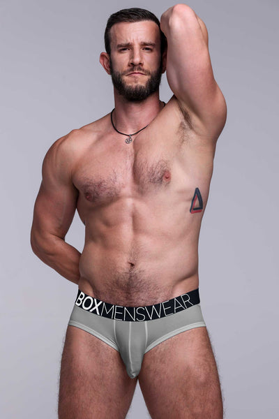 Mens Hipster Trunks: Defined Crotch - Grey