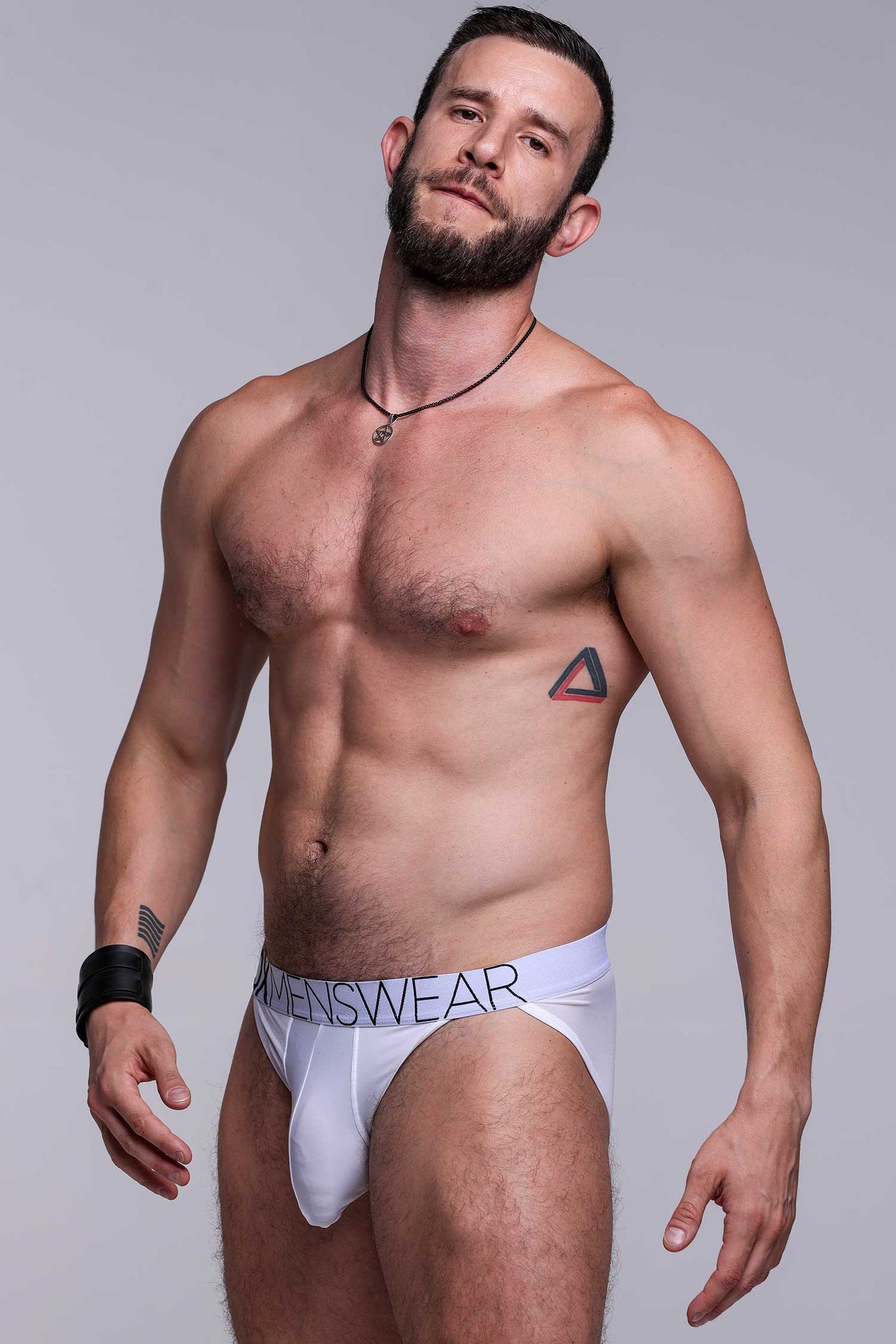 Mens Tanga Briefs: Defined Crotch - White